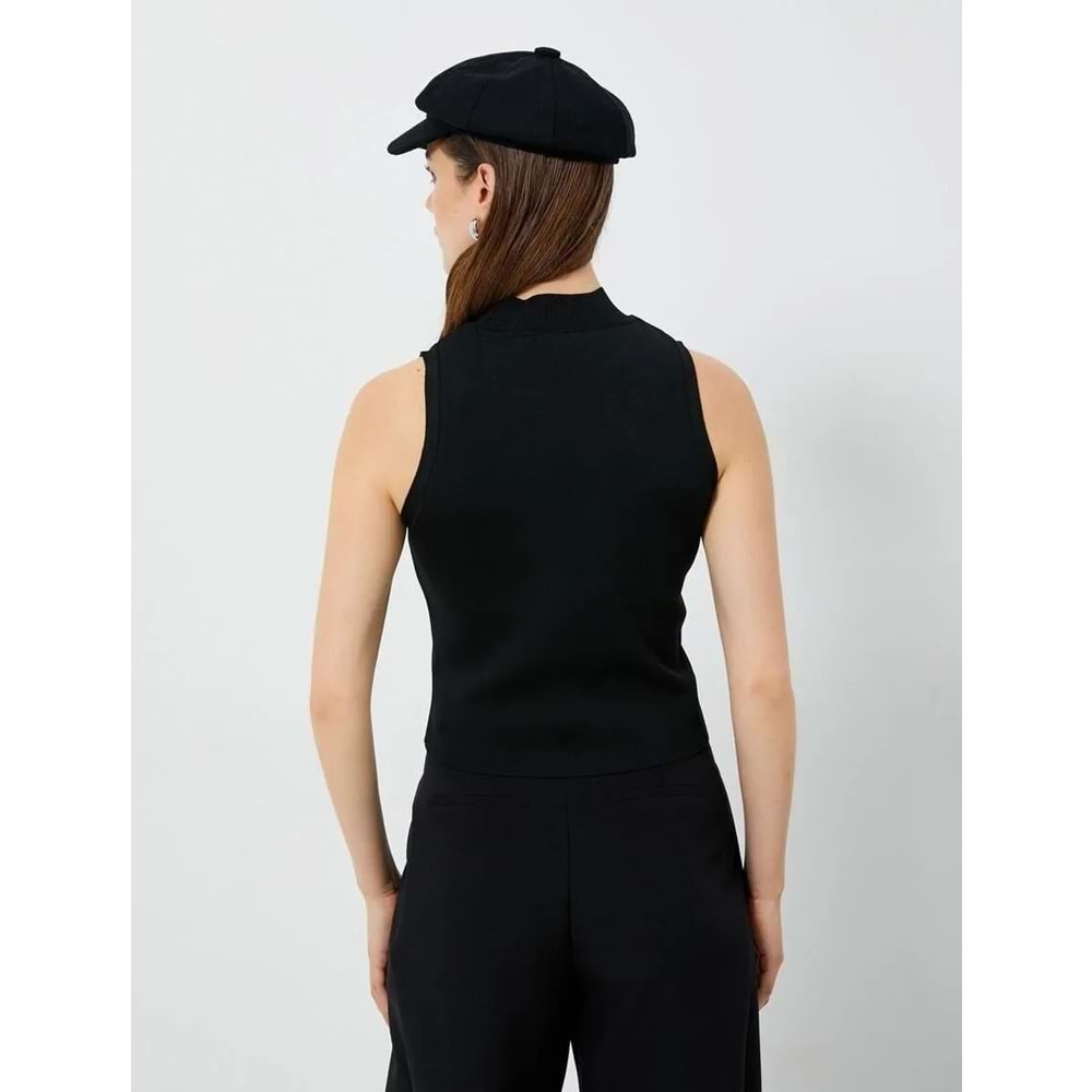 Triko Atlet Yarım Balıkçı Yaka - KOTON - 4WAK30014HT - SİYAH - S