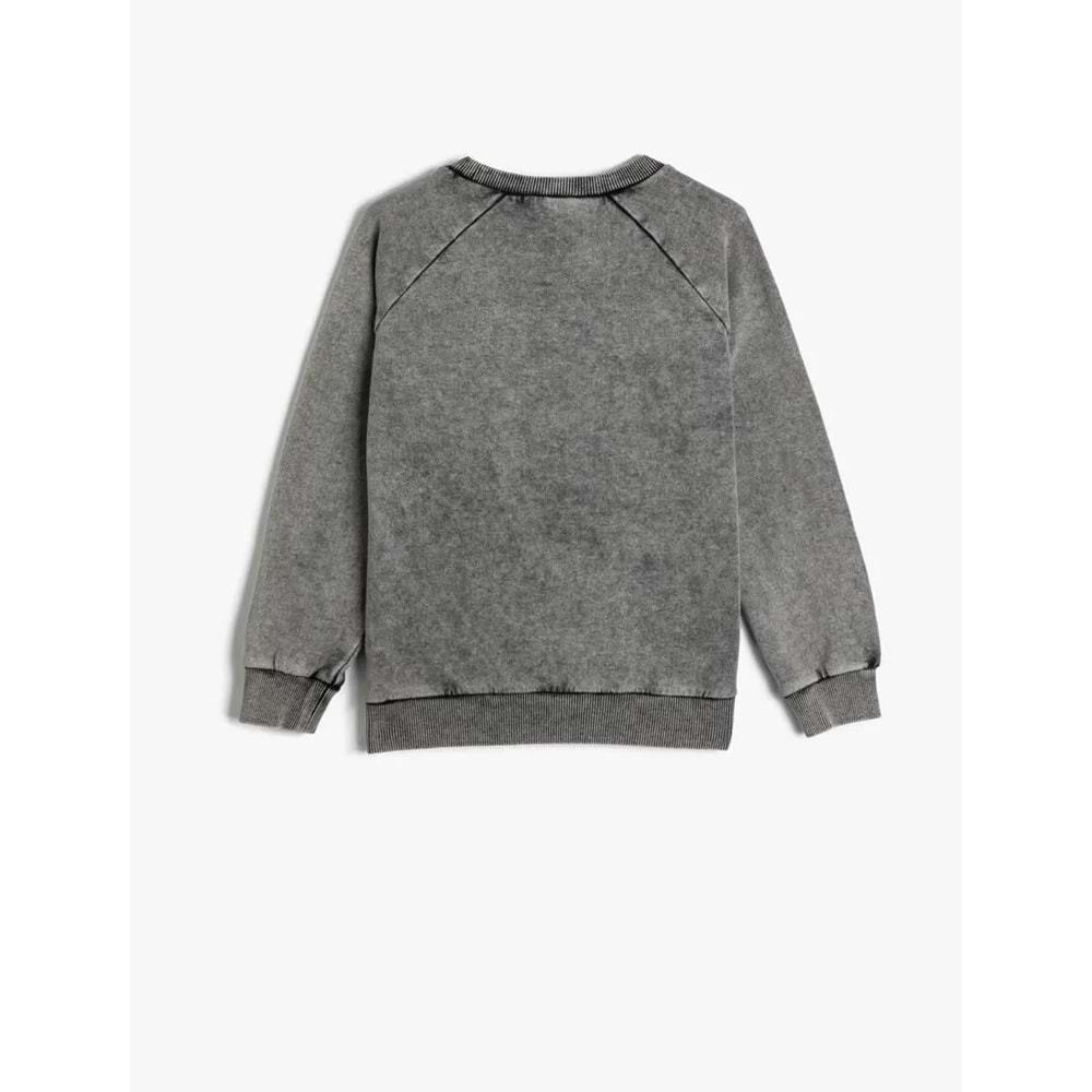 Erkek Çocuk Sweatshirt Uzun Kollu Bisiklet Yaka Slogan Baskılı Pamuklu - KOTON - 4SKB10277TK - ANTRASİT - 4-5 YAŞ