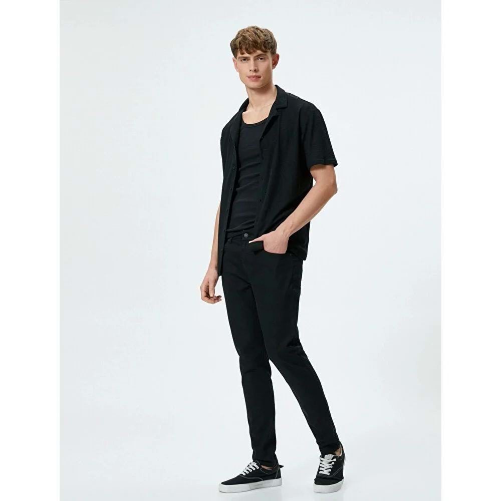 Skinny Fit Kot Pantolon - Michael Jean - KOTON - 4SAM40233ND - SİYAH - 32/30