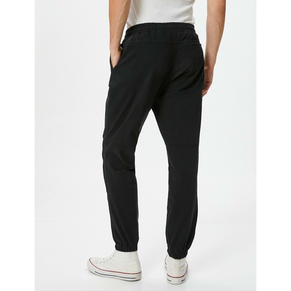 Jogger Pantolon Beli Bağcıklı Rahat Kesim Cepli - KOTON - 4SAM40013HW - SİYAH - 42