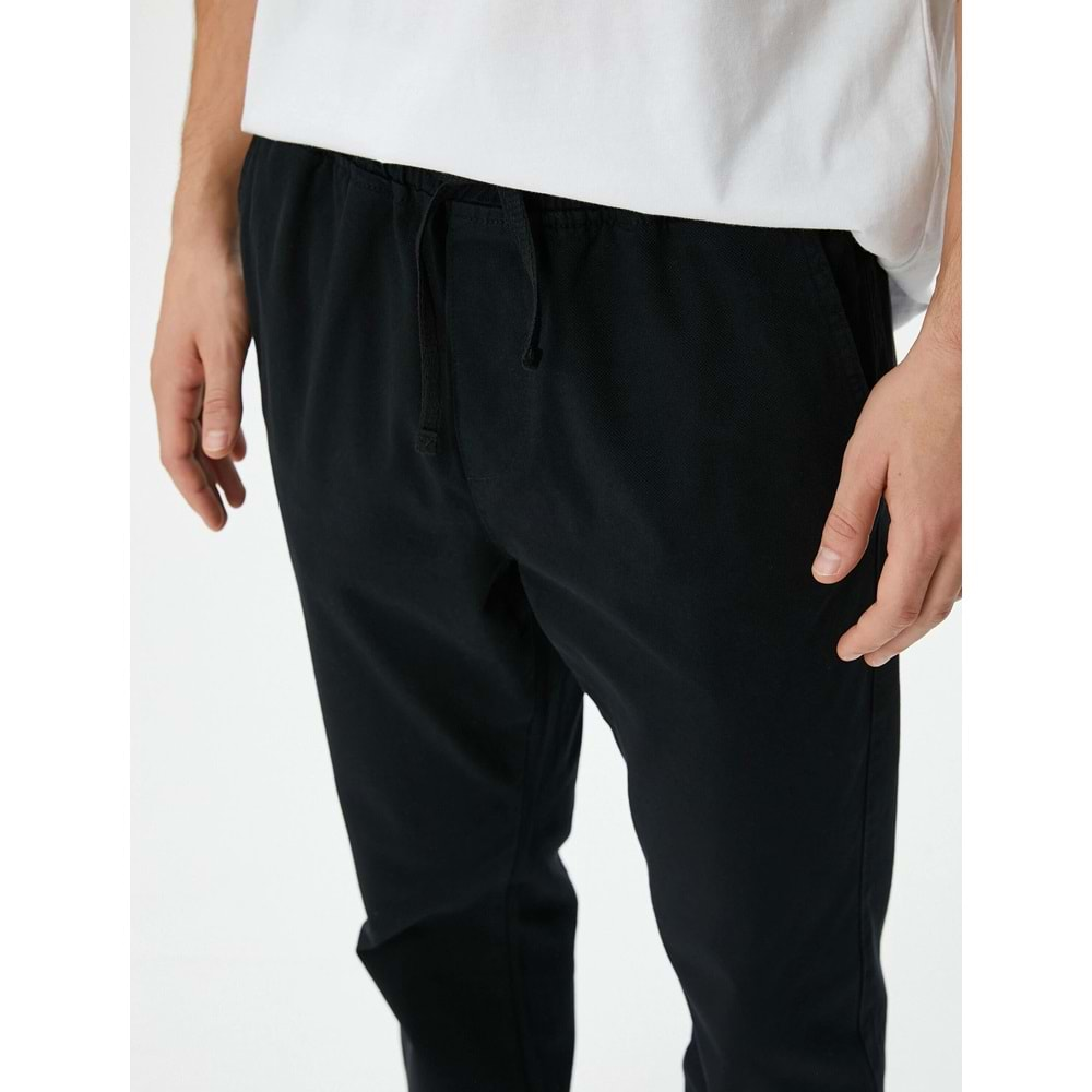 Jogger Pantolon Beli Bağcıklı Slim Fit Cep Detaylı - 4SAM40006HW