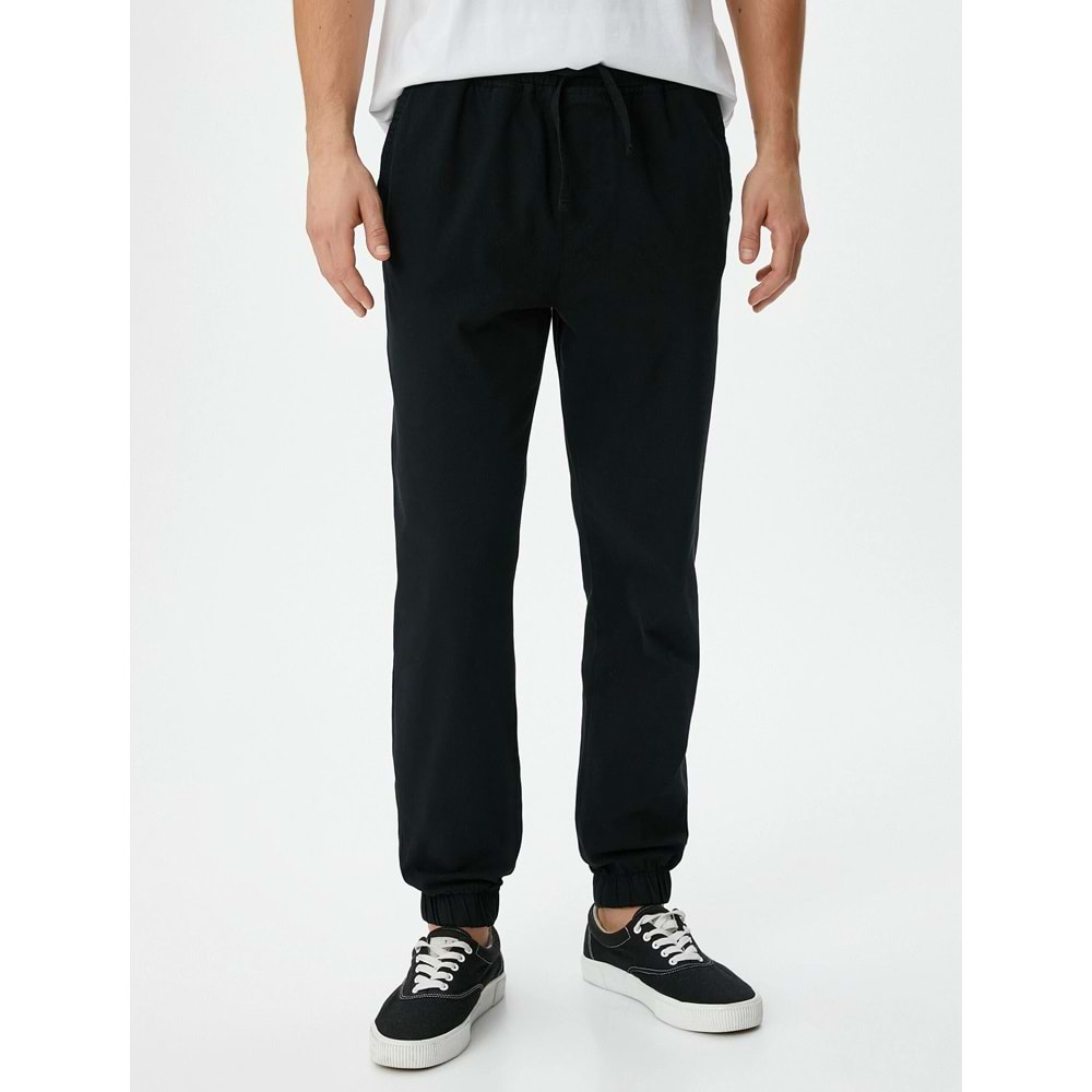 Jogger Pantolon Beli Bağcıklı Slim Fit Cep Detaylı - 4SAM40006HW