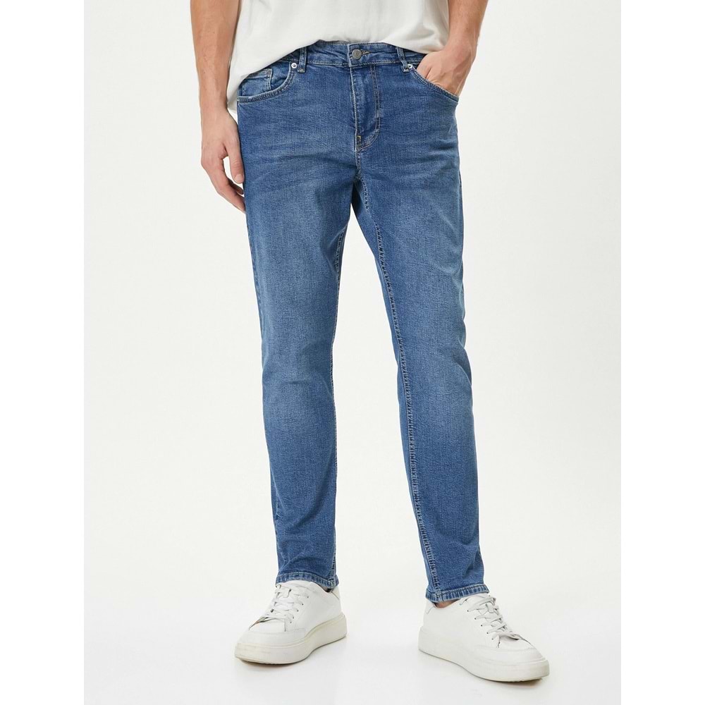 Slim Fit Kot Pantolon - Brad Jean - KOTON - 4SAM40009ND - ORTA İNDİGO - 31/32