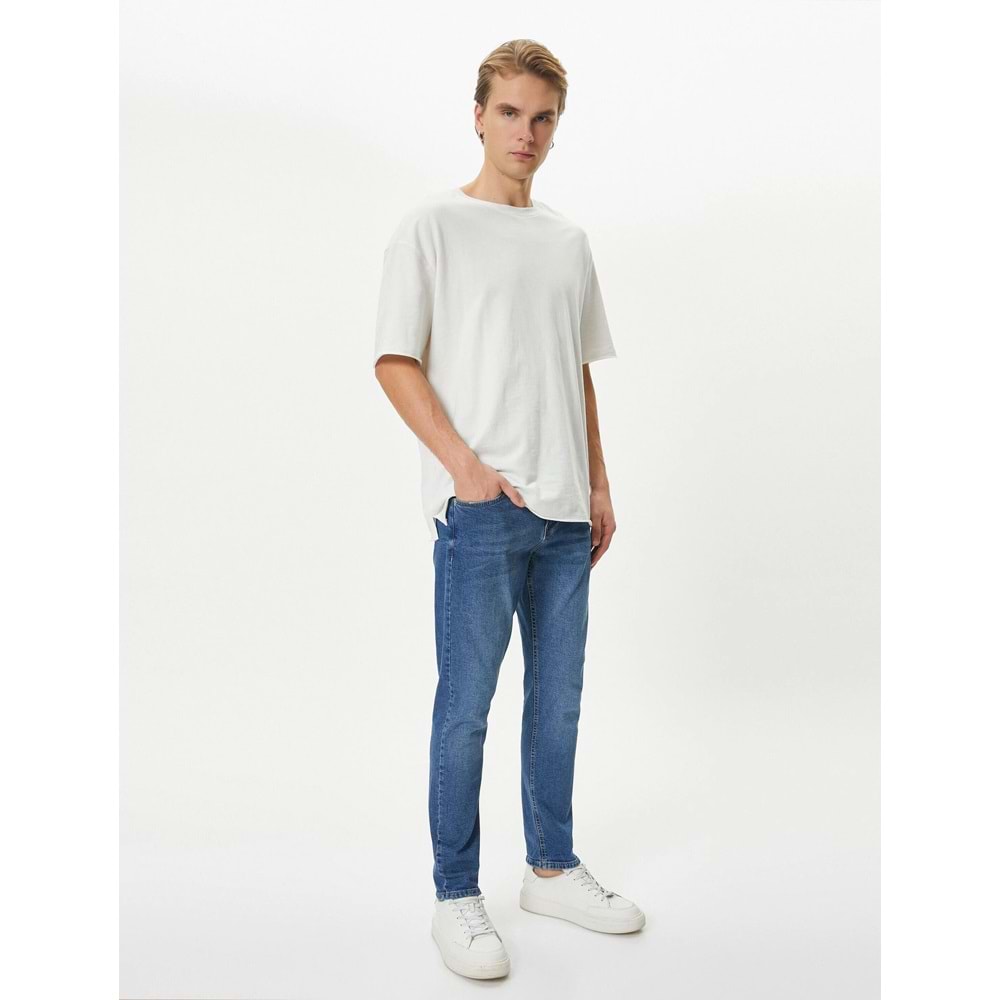 Slim Fit Kot Pantolon - Brad Jean - KOTON - 4SAM40009ND - ORTA İNDİGO - 31/32