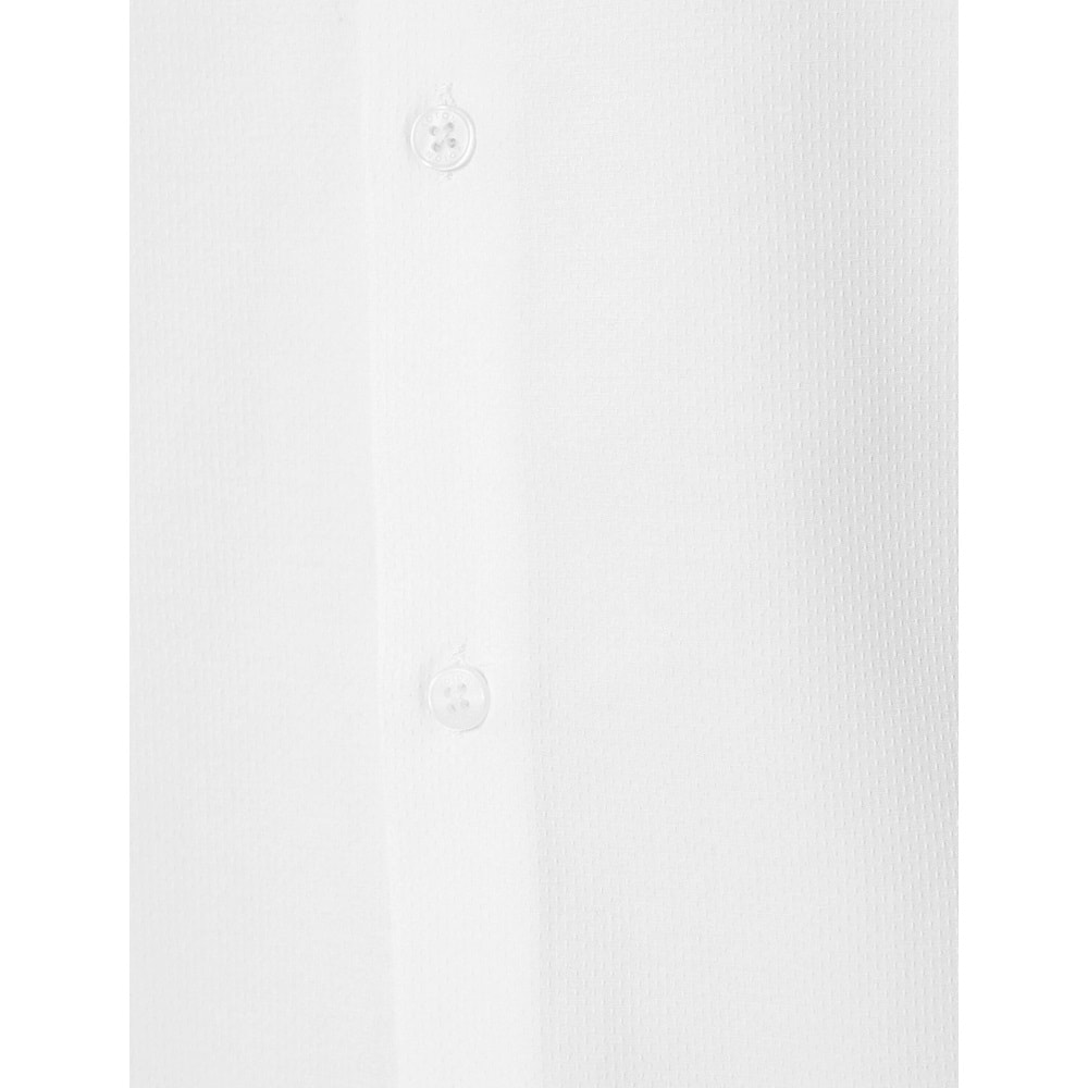 Slim Fit Gömlek Yarım İtalyan Yaka Düğmeli Dokulu - KOTON - 4SAM60015HW - BEYAZ - XXL