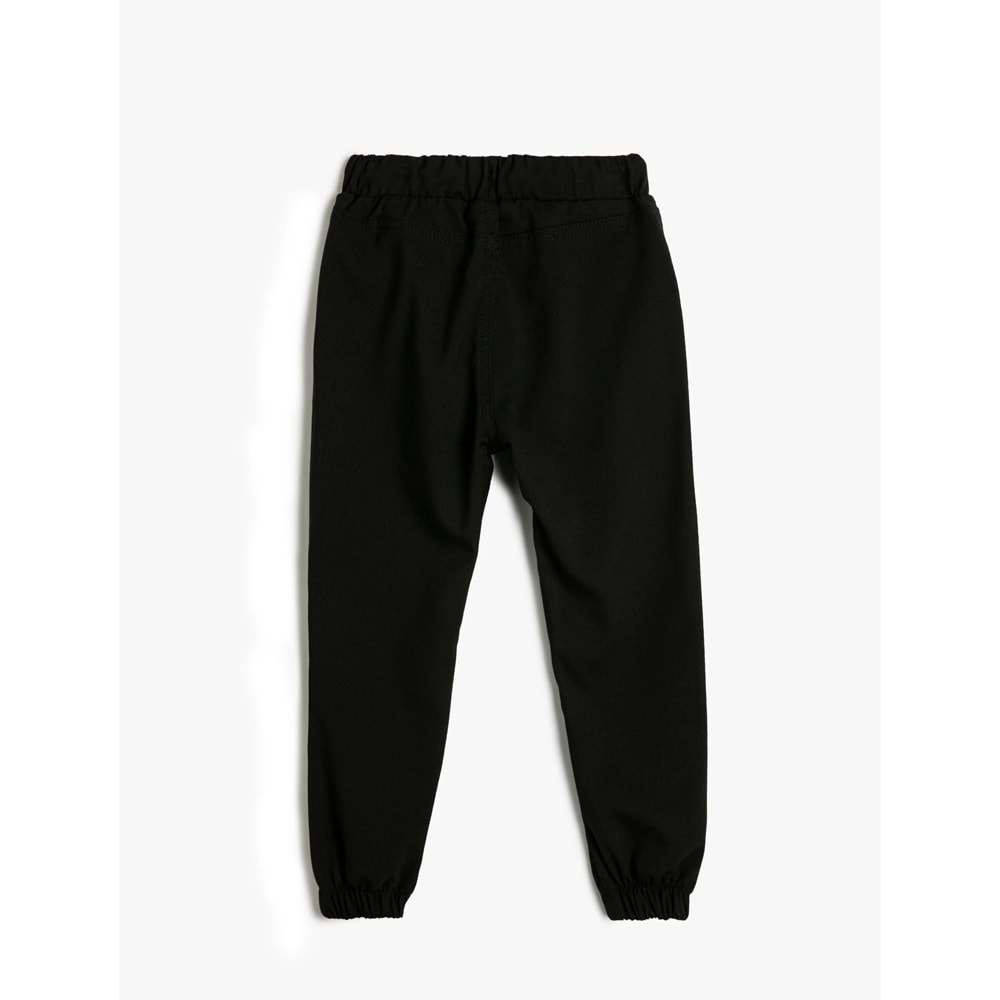 Erkek Çocuk Kargo Jogger Pantolon Cepli Beli Bağlamalı - KOTON - 4SKB40007TW - SİYAH - 4-5 YAŞ
