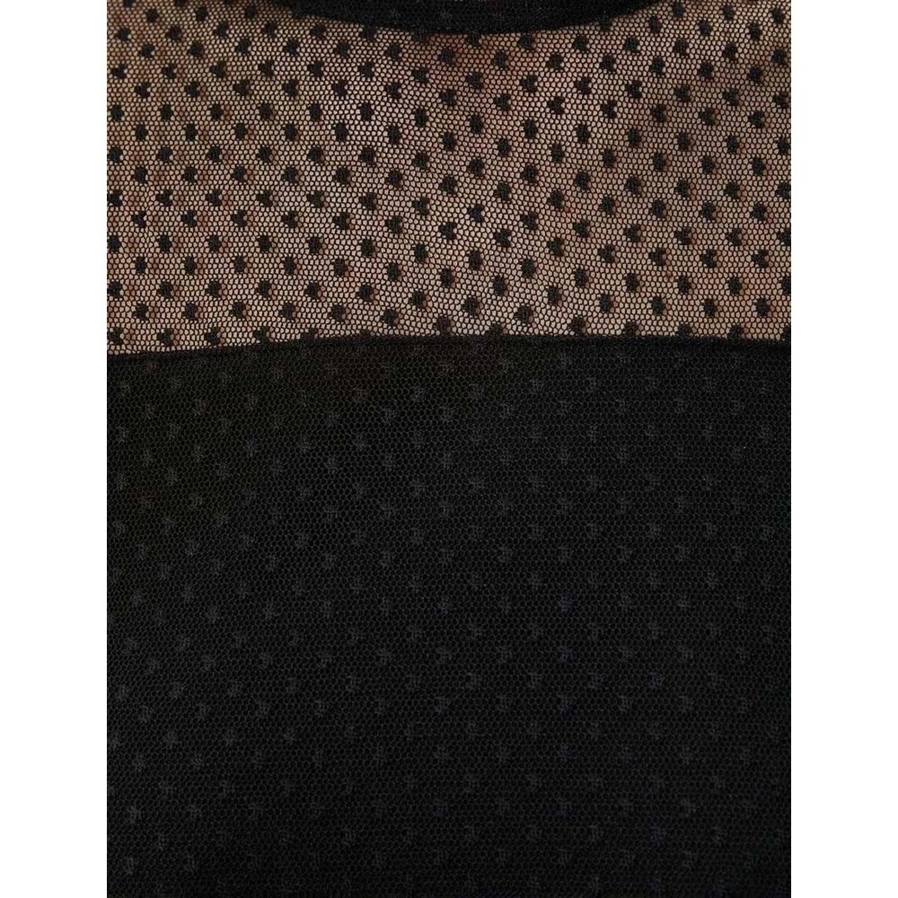 Dantelli Tişört Kısa Kollu Bisiklet Yaka - KOTON - 4SAK50056EK - SİYAH - S