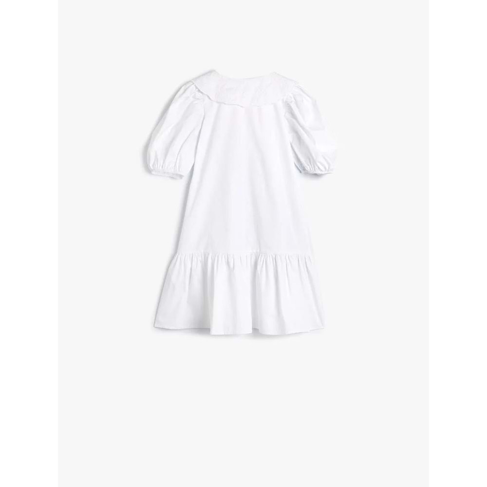 Kız Çocuk Elbise Bebe Yaka Balon Kollu Pamuklu - KOTON - 4SKG80068AW - BEYAZ - 4-5 YAŞ