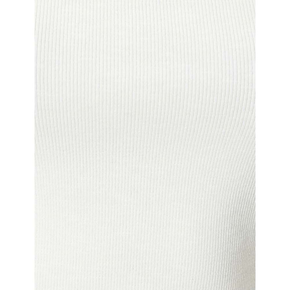 Sırt Dekolteli Tişört Crop Kısa Kollu Fitilli Slim Fit - KOTON - 4SAL10804IK - EKRU - L