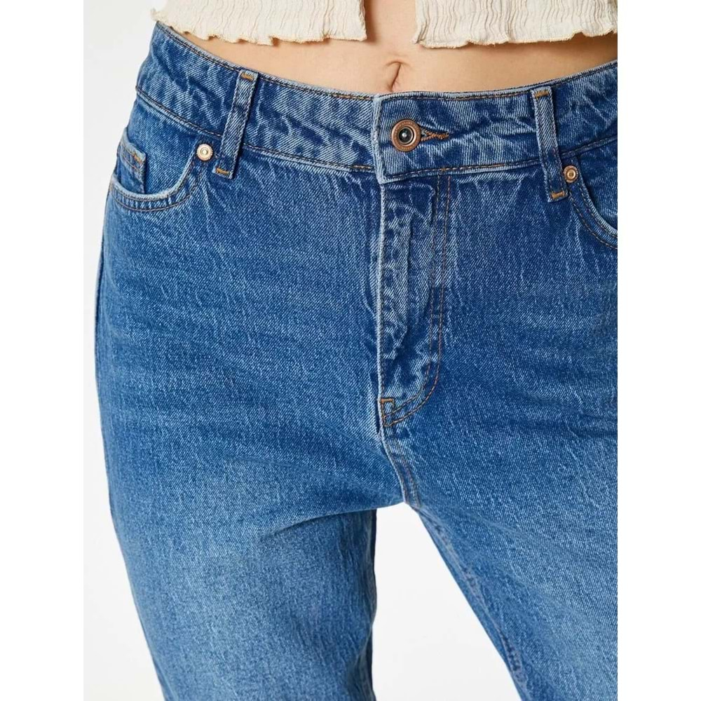 Yüksek Bel Kot Pantolon Yüksek Bel Hafif Dar Paça - Mom Slim Jean 4sal40306md