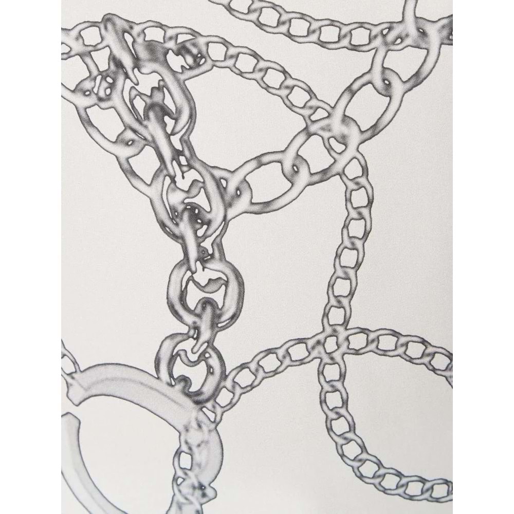 Degaje Yaka Bluz Şal Desenli Uzun Kollu - KOTON - 4SAK60314UW - BEYAZ DESENLİ - 42