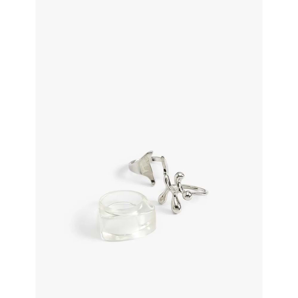 Kadın Yüzük Seti Soyut 3'lü - KOTON - 4SAK70128AA - GÜMÜŞ - S