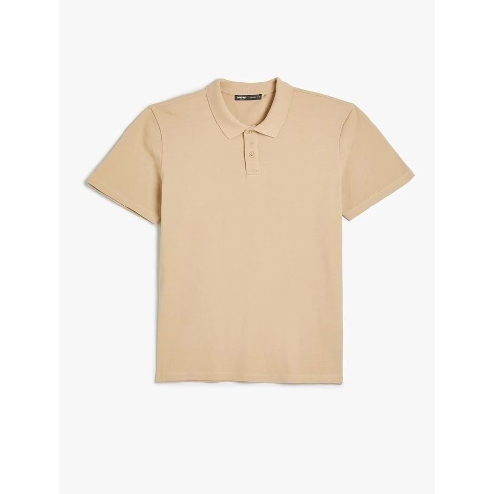 Polo Yaka Tişört Slim Fit Düğmeli Kısa Kollu - KOTON - 4SAM10113MK - YEŞİL - XL
