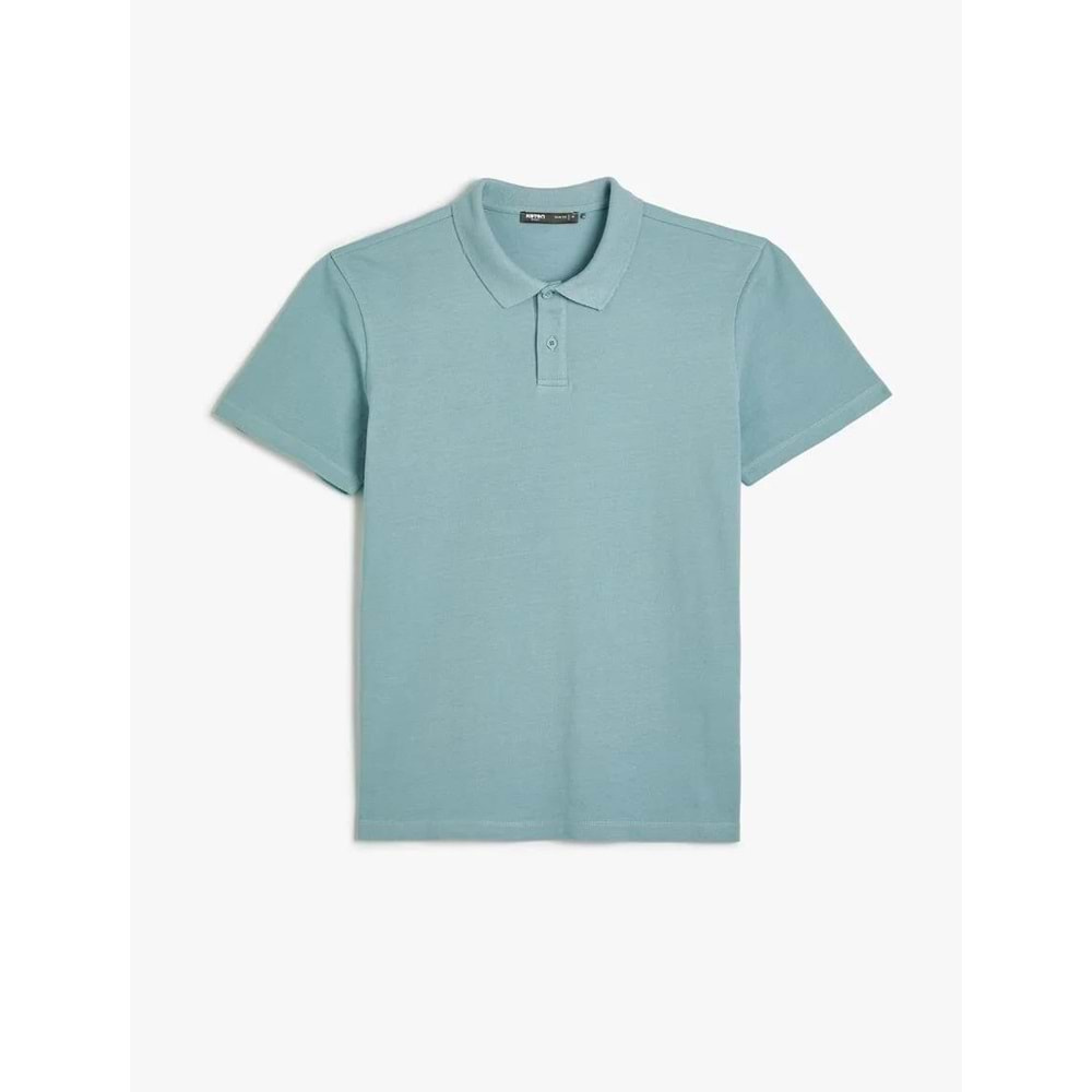 Polo Yaka Tişört Slim Fit Düğmeli Kısa Kollu 4SAM10113MK