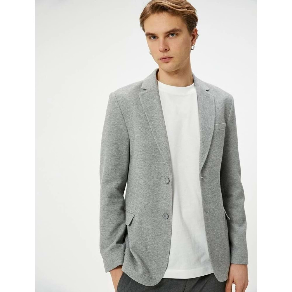 Blazer Ceket Slim Fit Cep Detaylı Düğmeli 5WAM50002HK