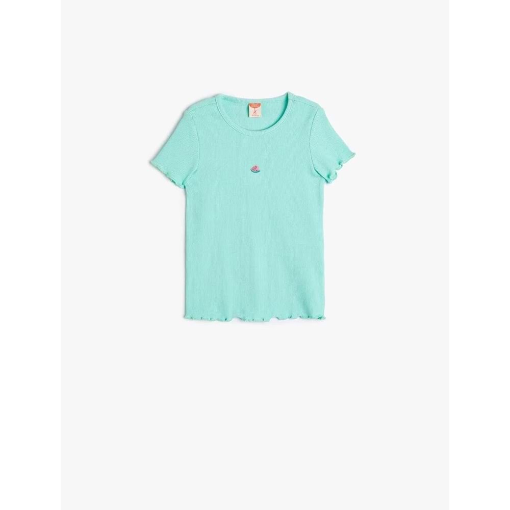 Kız Bebek Tişört Ribanalı İşleme Detaylı Pamuklu - KOTON - 4SMG10072AK - YEŞİL - 4-5 YAŞ