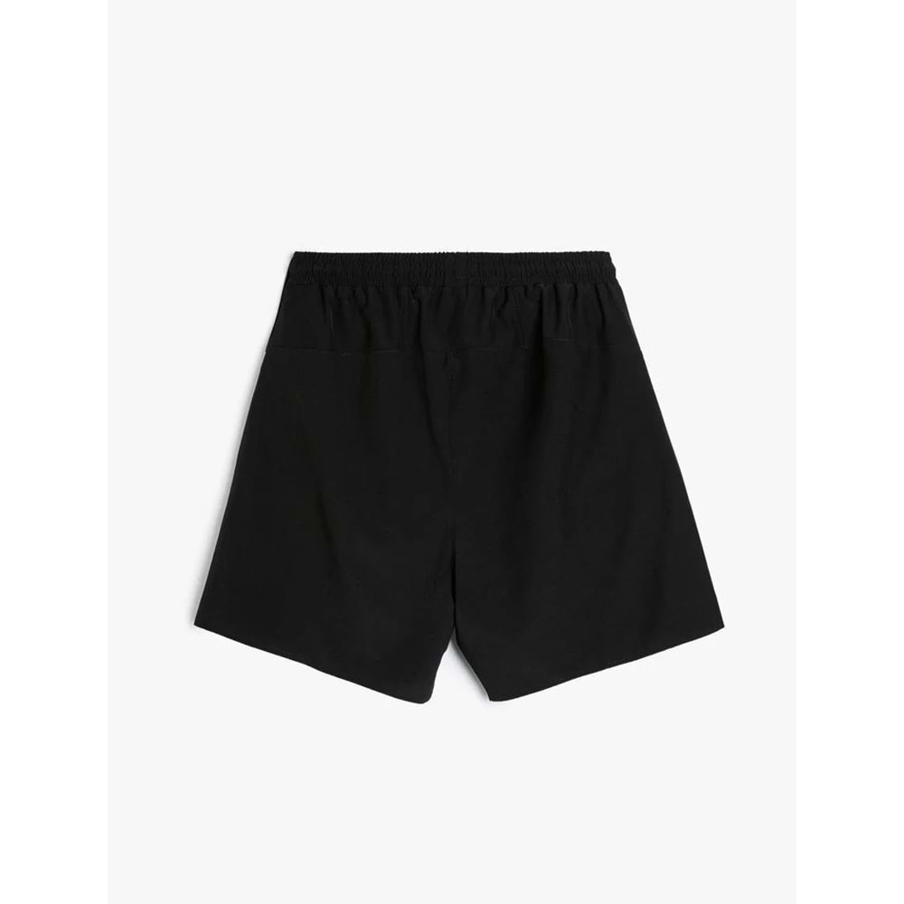Spor Şort Beli Bağcıklı Fermuar Cep Detaylı - KOTON - 4SAM40032NW - SİYAH - XXL