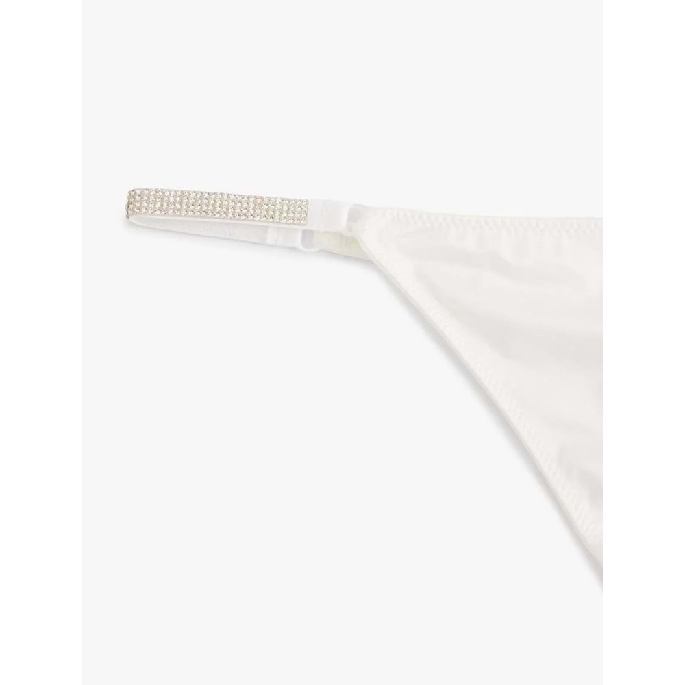 Taşlı Külot String Normal Bel Bridal - KOTON - 4SLK30096MK - BEYAZ - XL