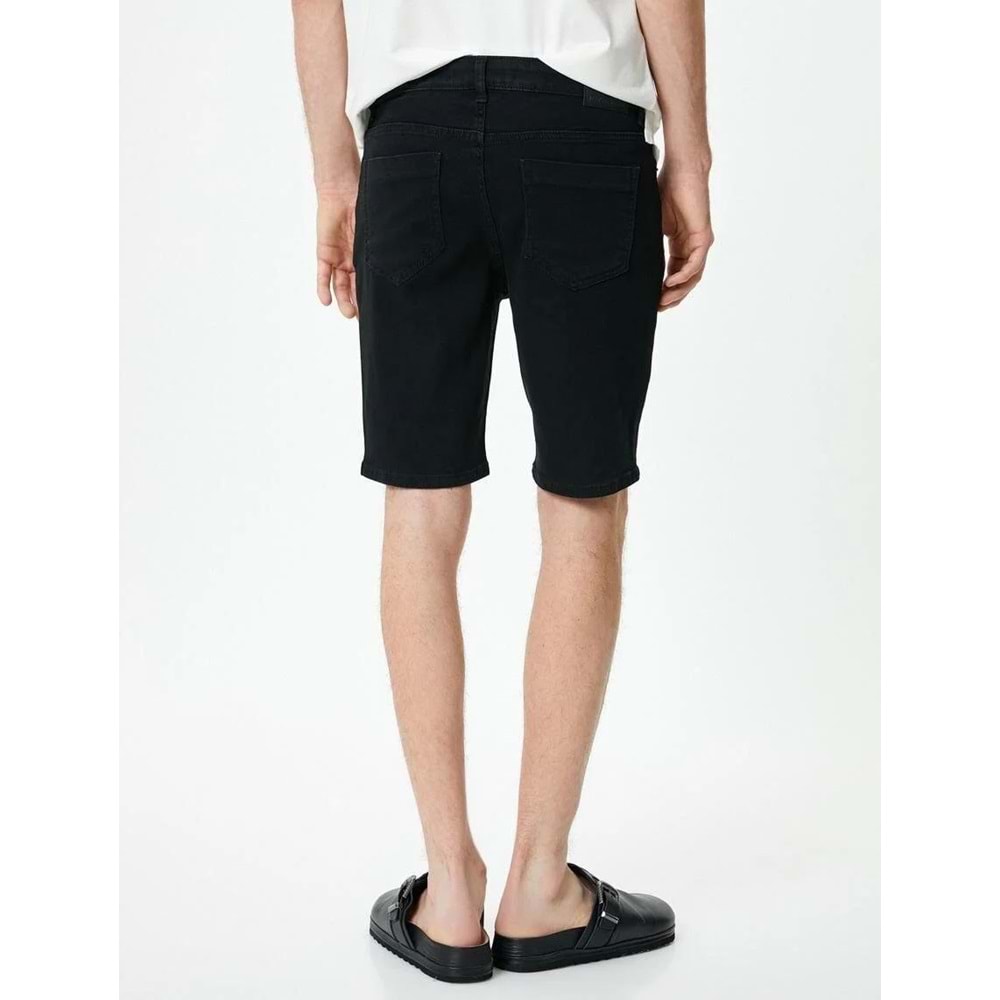 Kot Şort Bermuda Slim Fit Düğmeli Cepli - KOTON - 4SAM40105ND - SİYAH - 29