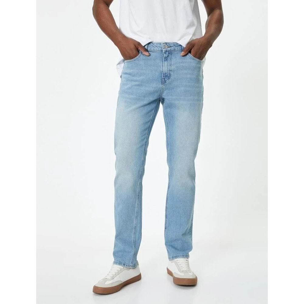 Slim Fit Kot Pantolon - Brad Jean - KOTON - 4SAM40107ND - AÇIK İNDİGO - 34/30