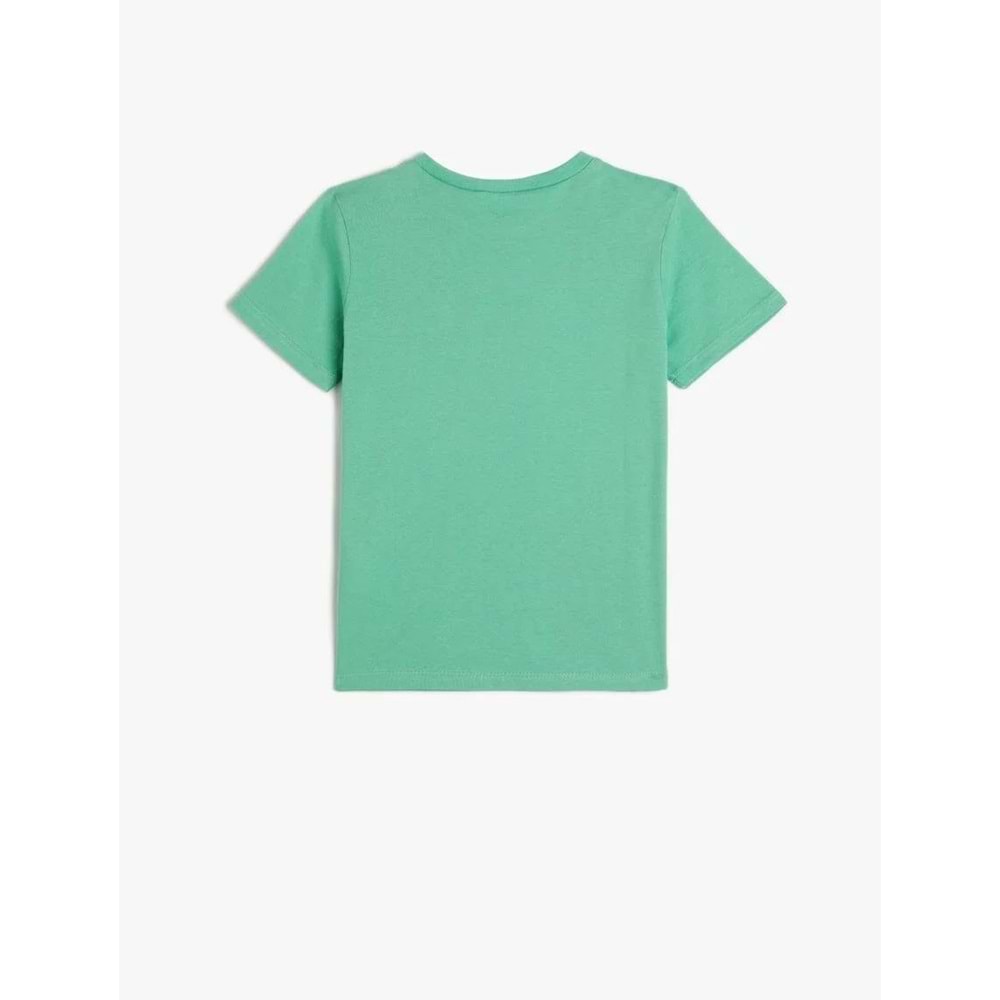 Erkek Çocuk Basic Tişört Kısa Kollu Bisiklet Yaka Pamuklu - KOTON - 4SKB10093TK - YEŞİL - 5-6 YAŞ