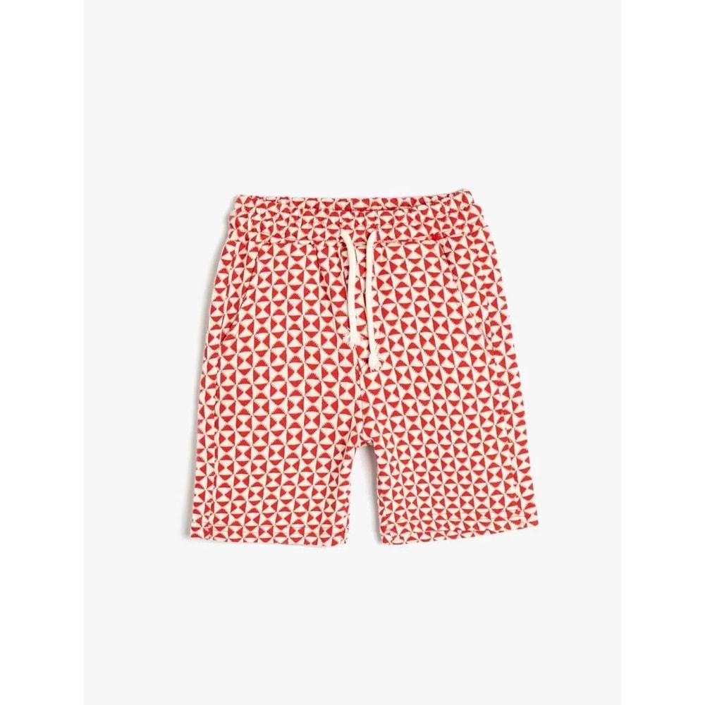 Erkek Çocuk Giyim Şort - KOTON - 4SKB40248TK - EKRU DESENLİ - 4-5 YAŞ