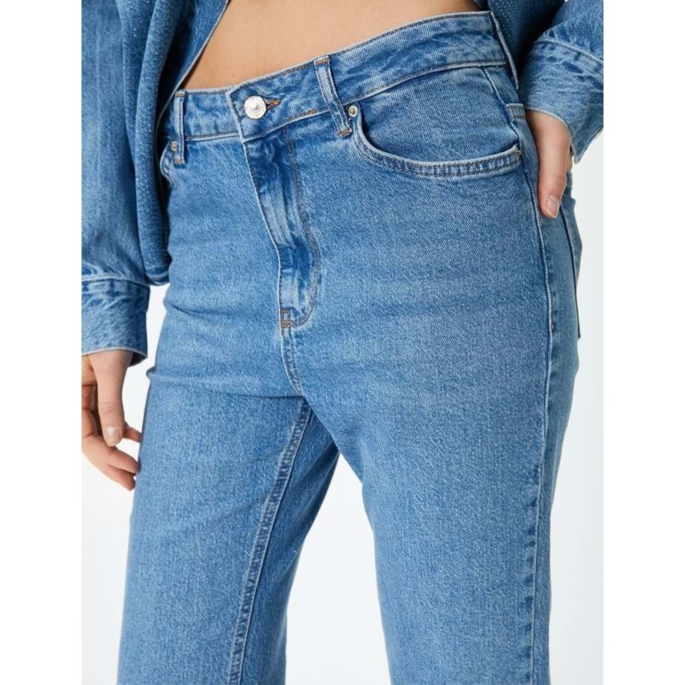 Kısa İspanyol Paça Kot Pantolon - Victoria Crop Flare Jeans - KOTON - 4SAL40309MD - ORTA İNDİGO - 30/32
