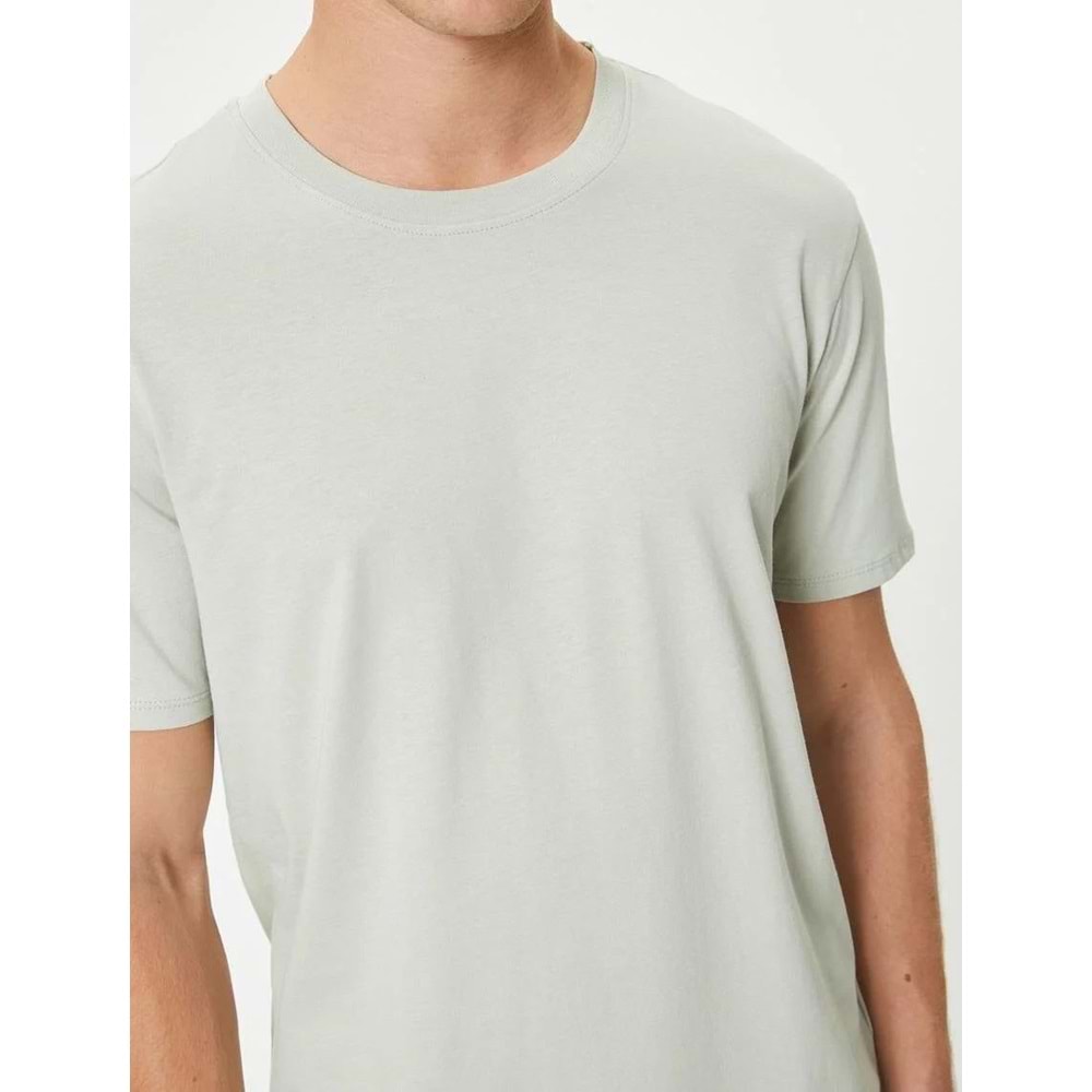 Basic Tişört Slim Fit Bisiklet Yaka Kısa Kollu - KOTON - 4SAM10842HK - YEŞİL - M