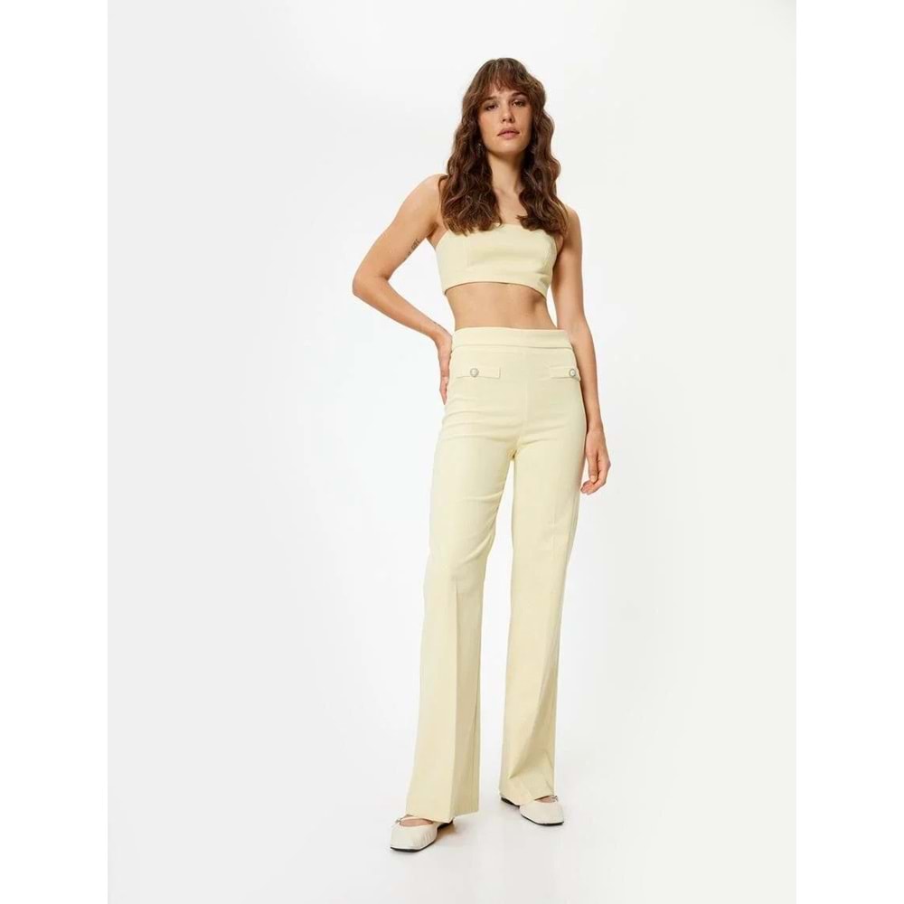 Kadın Giyim Pantolon - KOTON - 4SAK40301UW - SARI - 38