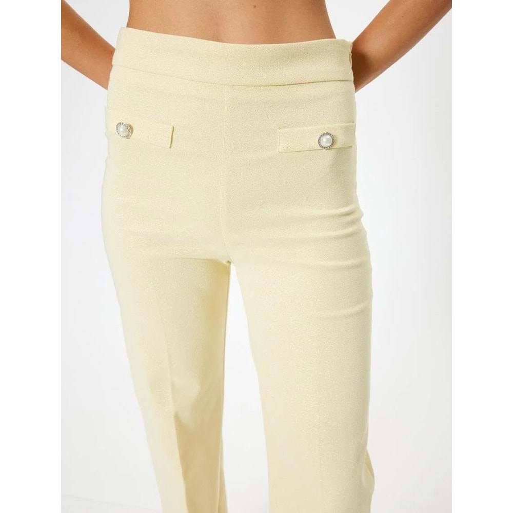 Kadın Giyim Pantolon - KOTON - 4SAK40301UW - SARI - 38