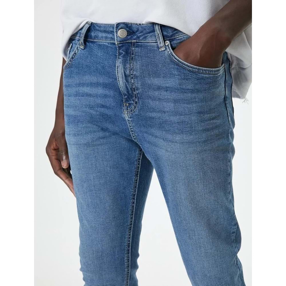 Skinny Fit Kot Pantolon - Michael Jean - KOTON - 4SAM40108ND - AÇIK İNDİGO - 32/32