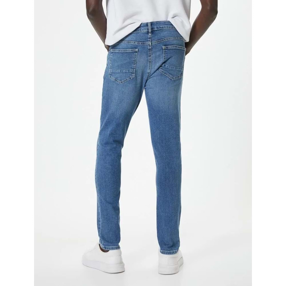 Skinny Fit Kot Pantolon - Michael Jean - KOTON - 4SAM40108ND - AÇIK İNDİGO - 32/32