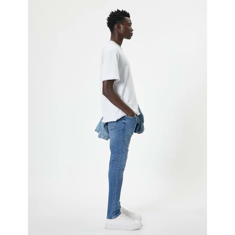 Skinny Fit Kot Pantolon - Michael Jean - KOTON - 4SAM40108ND - AÇIK İNDİGO - 32/32
