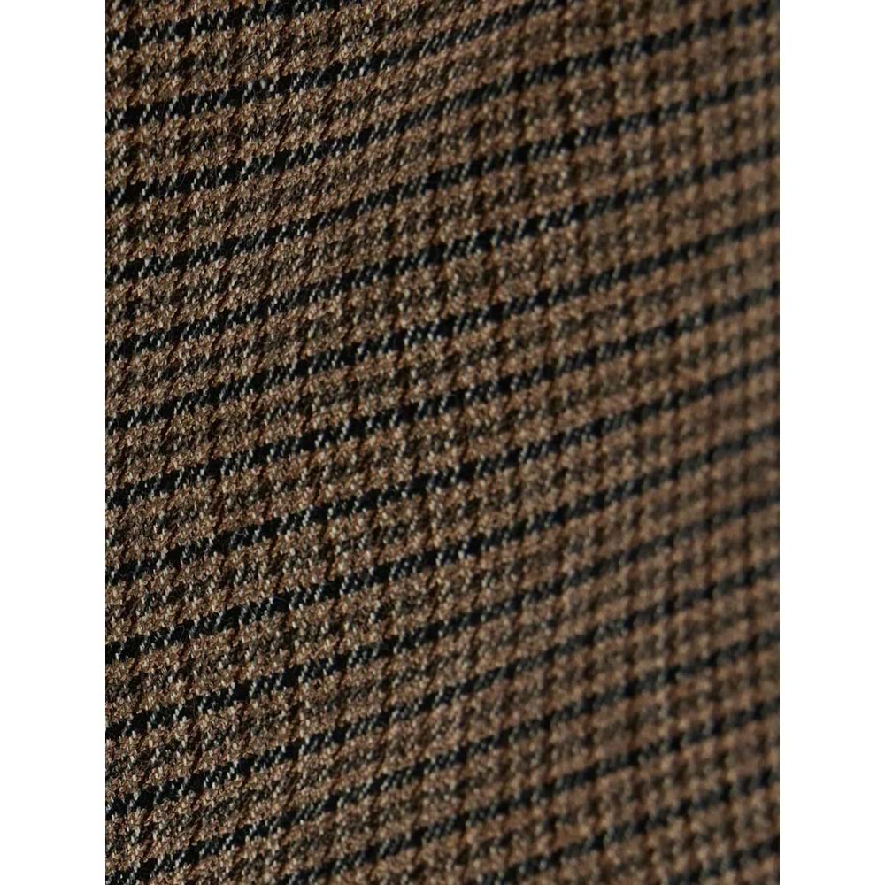 Havuç Kesim Pantolon Kısa Paça Standart Bel Cepli - KOTON - 5WAK40006EW - KAHVERENGİ EKOSE - 36