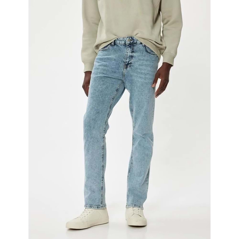 Straight Fit Kot Pantolon - Mark Jean - KOTON - 5WAM40155ND - AÇIK İNDİGO - 34/30
