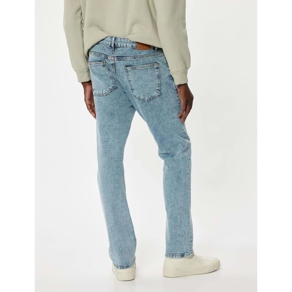 Straight Fit Kot Pantolon - Mark Jean - KOTON - 5WAM40155ND - AÇIK İNDİGO - 34/30