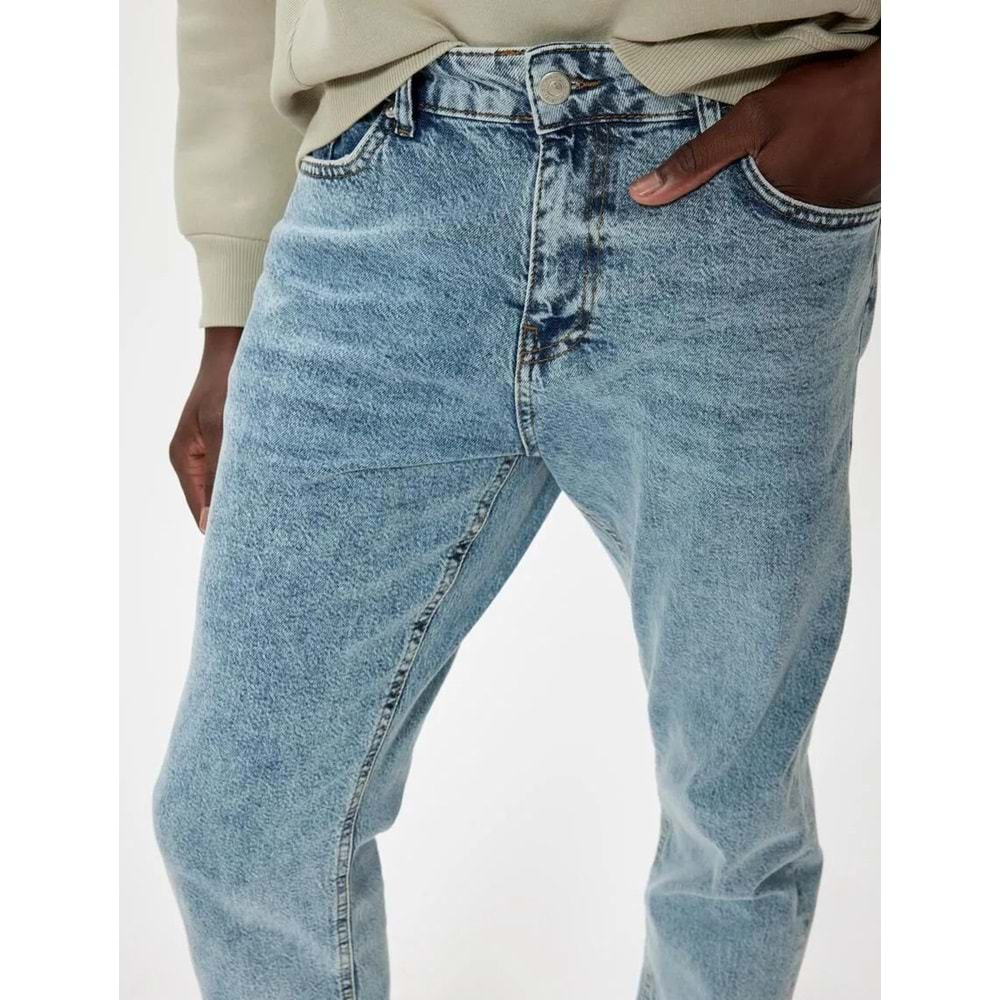 Straight Fit Kot Pantolon - Mark Jean - KOTON - 5WAM40155ND - AÇIK İNDİGO - 34/30