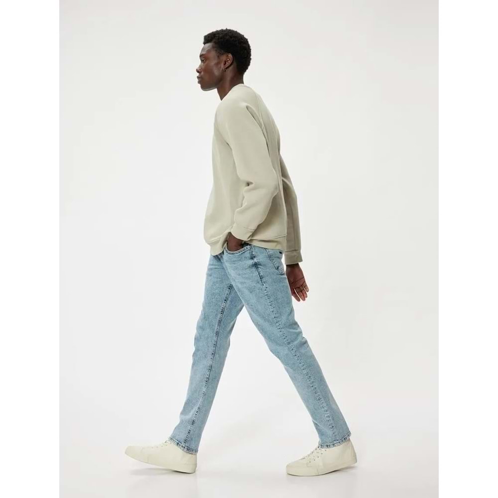 Straight Fit Kot Pantolon - Mark Jean - KOTON - 5WAM40155ND - AÇIK İNDİGO - 34/30
