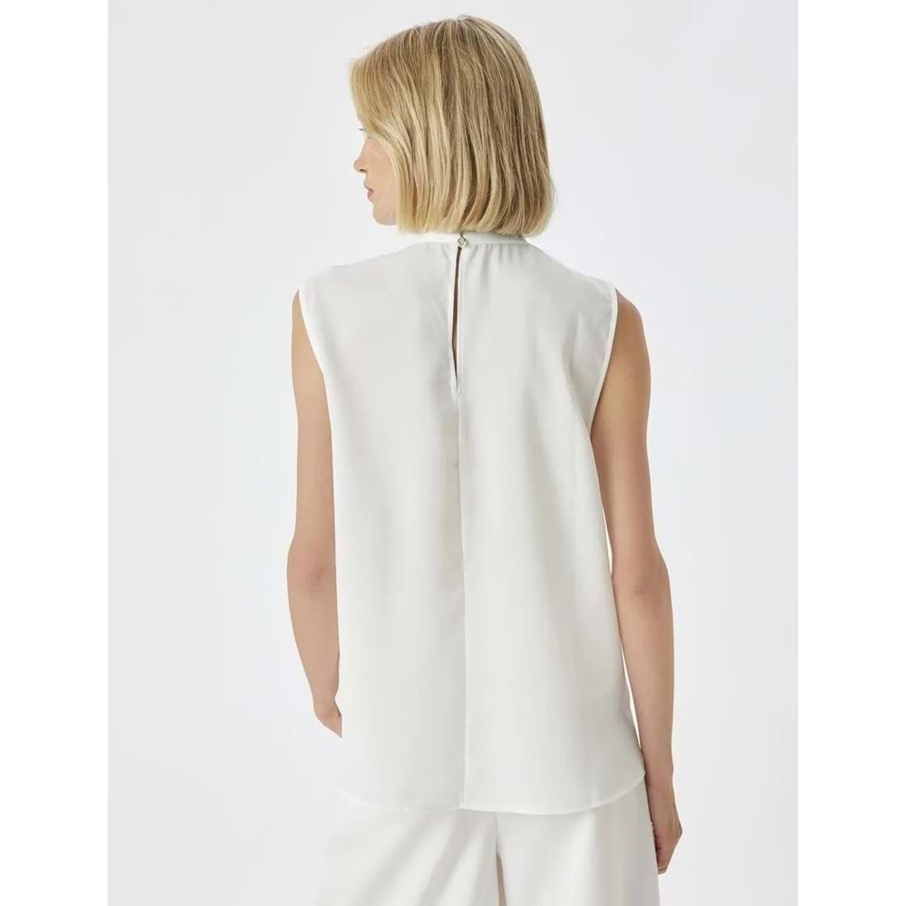 Kolsuz Bluz Şal Yaka - KOTON - 5WAK60095UW - BEYAZ - 40