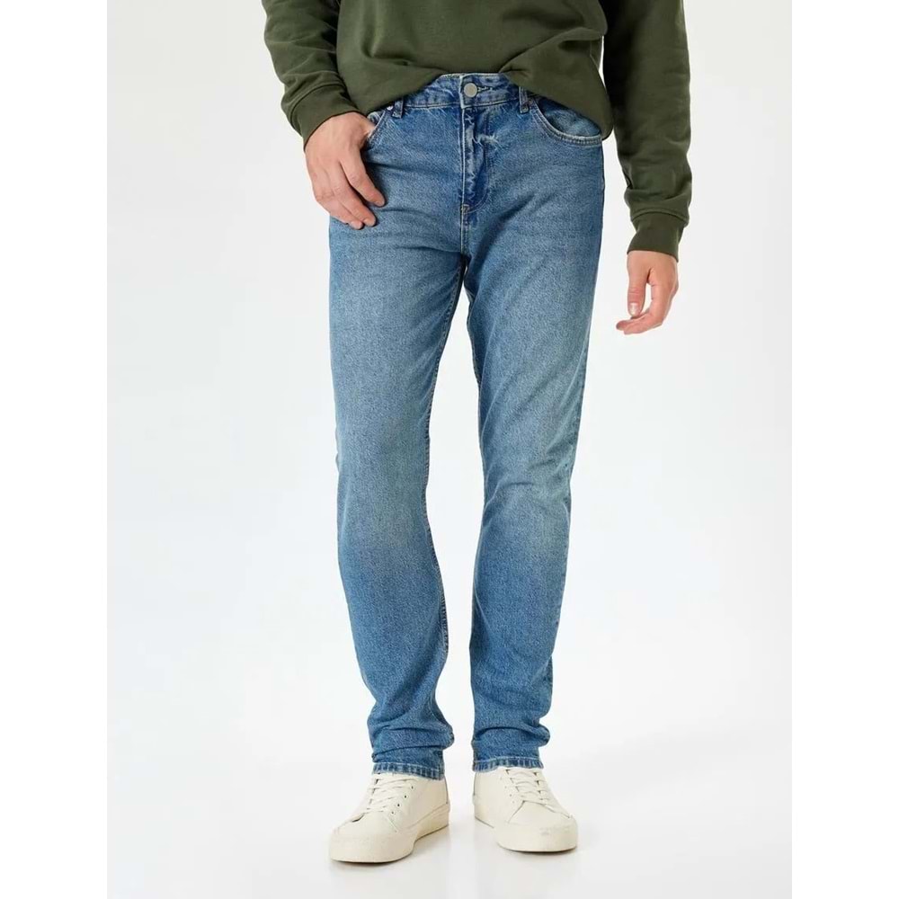 Slim Fit Kot Pantolon - Brad Jean - KOTON - 5WAM40168ND - ORTA İNDİGO - 34/30