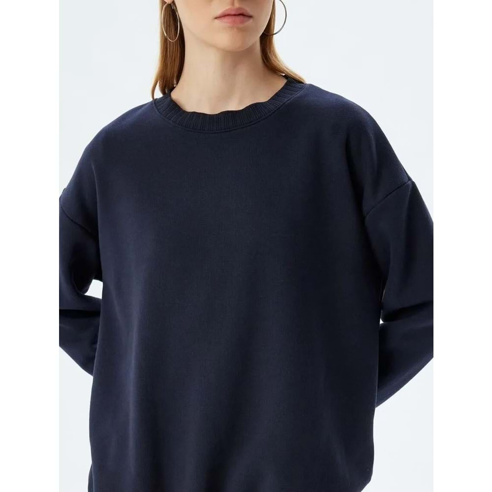 Basic Oversize Sweatshirt Uzun Kollu Bisiklet Yaka 5WAL10183IK