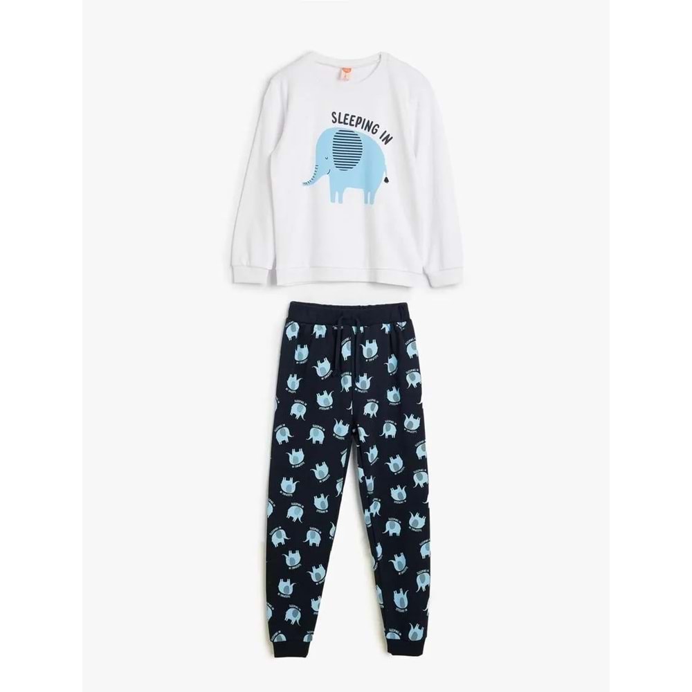 Erkek Bebek Pijama Takımı - KOTON - 5WMB10186TK - EKRU - 24-36 AY