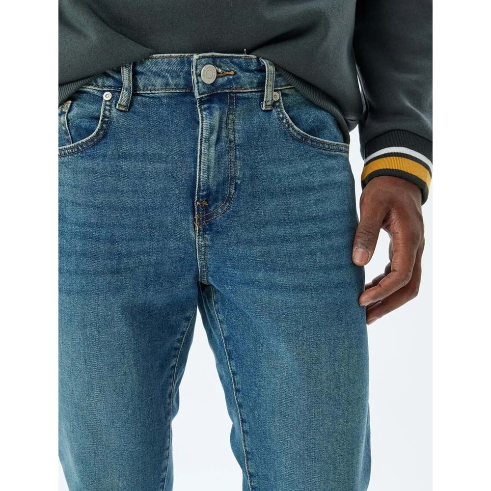 Skinny Fit Kot Pantolon - Michael Jean - KOTON - 5WAM40012ND - ORTA İNDİGO - 32/30