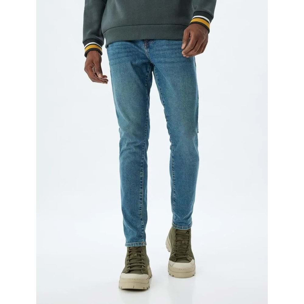 Skinny Fit Kot Pantolon - Michael Jean - KOTON - 5WAM40012ND - ORTA İNDİGO - 32/30