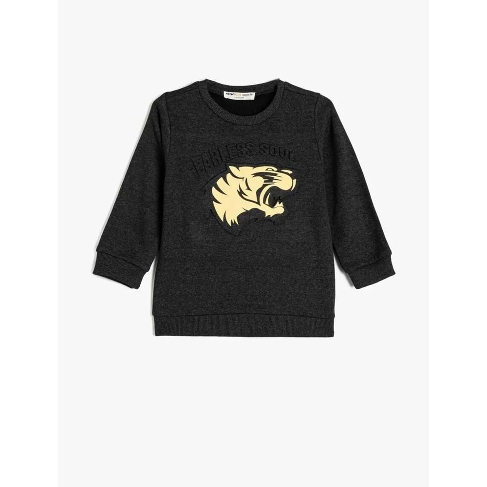 Erkek Çocuk Sweatshirt Uzun Kollu Kaplan Baskılı 5WKB10212TK