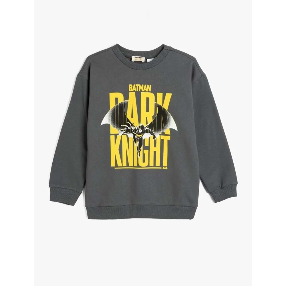 Erkek Çocuk Batman Sweatshirt Lisanslı Uzun Kollu 5WKB10231TK