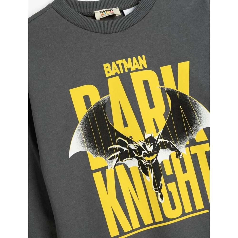 Erkek Çocuk Batman Sweatshirt Lisanslı Uzun Kollu 5WKB10231TK