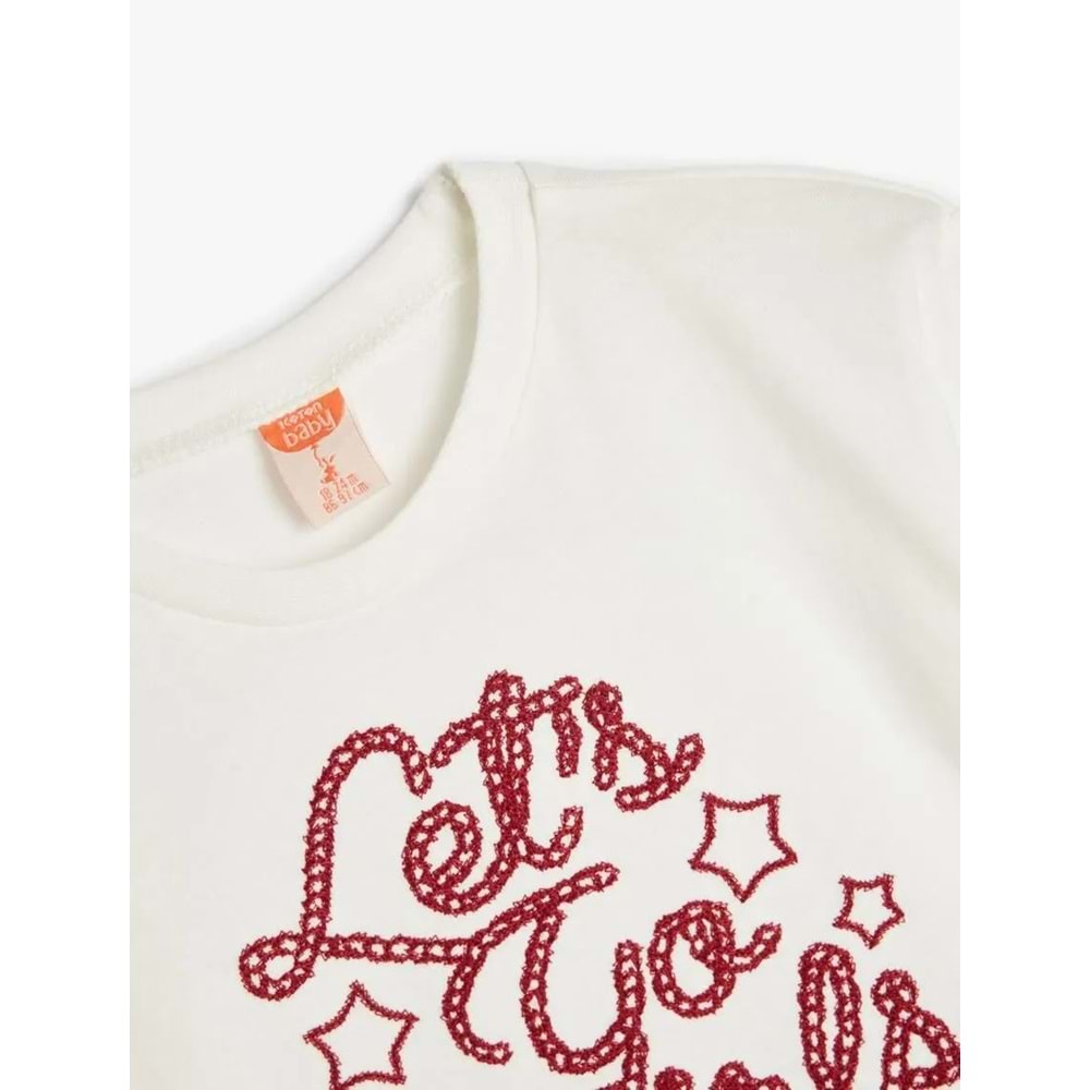 Kız Bebek Giyim Tişört - KOTON - 5WMG10181AK - EKRU - 9-12 AY