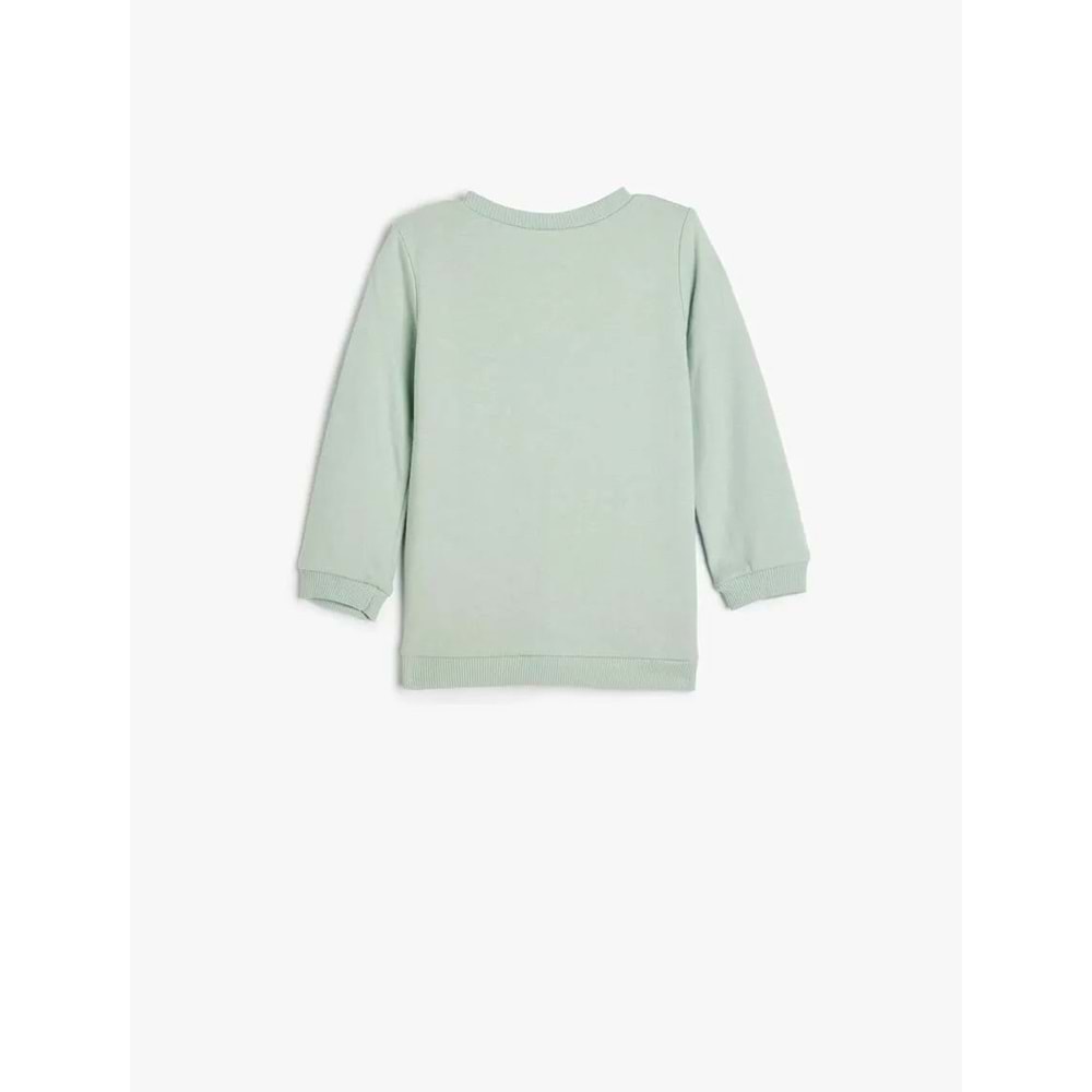 Kız Bebek Sweatshirt Uzun Kollu Kedi Baskılı - KOTON - 5WMG10108AK - MAVİ - 12-18 AY
