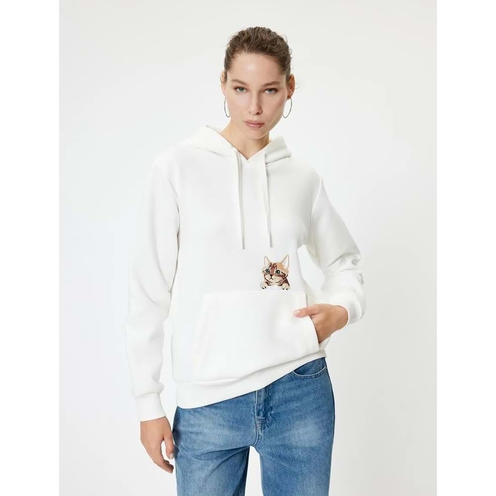 Oversize Kapüşonlu Sweatshirt - 5WAL10021IK - XS - ST00007413-417712
